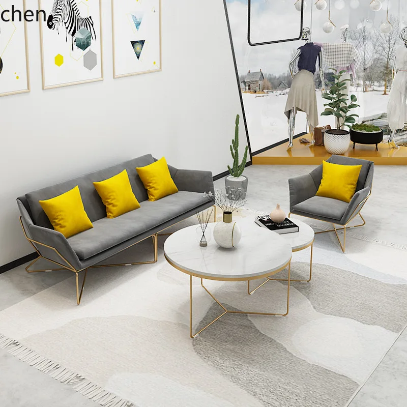 

HYS Store Sofa Studio Reception Area Small Apartment Hair Salon Rest Area Iron Art Small Sofa