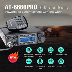 ANYTONE AT-6666 PRO CB Radio AT-6666Pro 28.000-29,700MHz programable 80W de alta potencia con FM CW banda de 10 metros para conductores de camiones