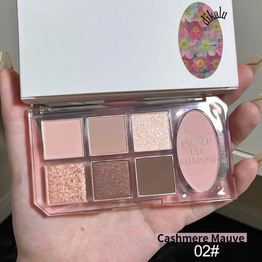 Paleta de sombras de ojos de 7 colores, colorete de sombra de ojos nacarado mate, brillo mate, pigmentos de Ojos de lentejuelas