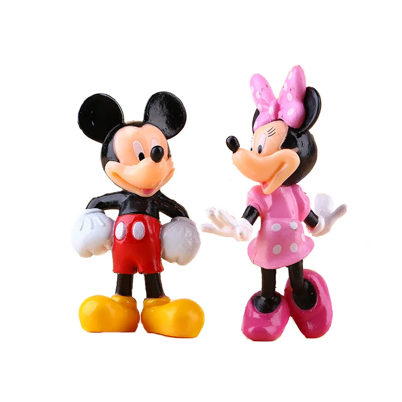 Disney Anime 4pcs/set MICKEYs & Minnie Mouse Cartoon pvc action figure toys doll Children toys for kids