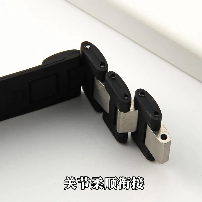 ل كارتييه 21 كرونوسكاف حزام ساعة اليد 10X20 مللي متر معصمه سيليكون جاحظ العروة الفرقة المطاط الخرز من الأرز رجل weomen سوار #3