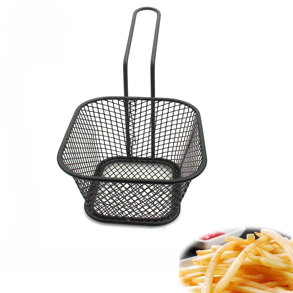 1Pcs Stainless Steel French Fries Basket Mesh Kitchen Frying Tools Colander Mini Chips Fryer Cooking Frying Basket Strainer