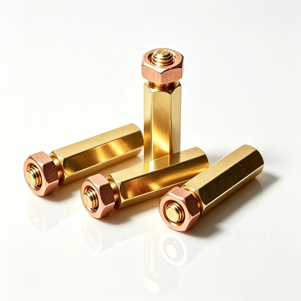 M3 Brass Standoff + T2 Copper Nut Kit Male-Female Hex Spacer Conductive Fastener for PCB Motherboard Electronics DIY (10 Sets)
