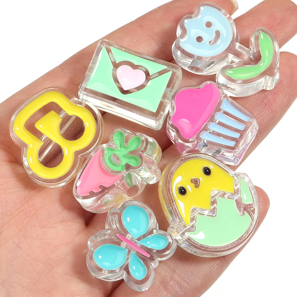 

10Pcs Colorful Mixed Resin Beads Droplet Oil Large Hold Spacers Beads for DIY Jewelry Making Bracelet Craft Headwear Accessories