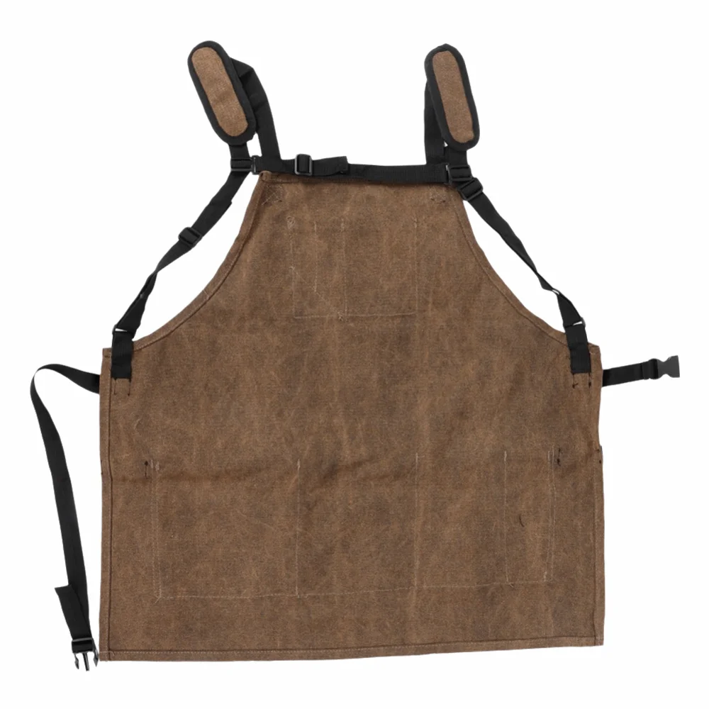 Waterproof Woodworking Apron Canvas Large Capacity Pockets Workshop Apron Adjustable Straps Easy To Wear Work Apron