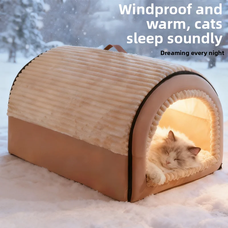 

Thiened Closed pe Dog House Detachable Waable Warm Se All Seasons Pet House Pet Supplies Nest Cozy Home for s