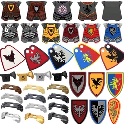 MOC Medieval Military Weapon Series Building Blocks Castle Knight Cloak Vest Lion Black Eagle Crow Shield Accessories Bricks Toy