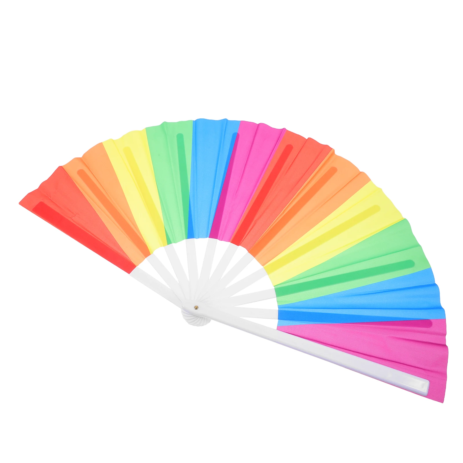 

Rainbow Folding Fan Chinese Style Wedding Small Foldable Oxford Cloth Lightweight Portable Cooling Dance Performance Outdoor