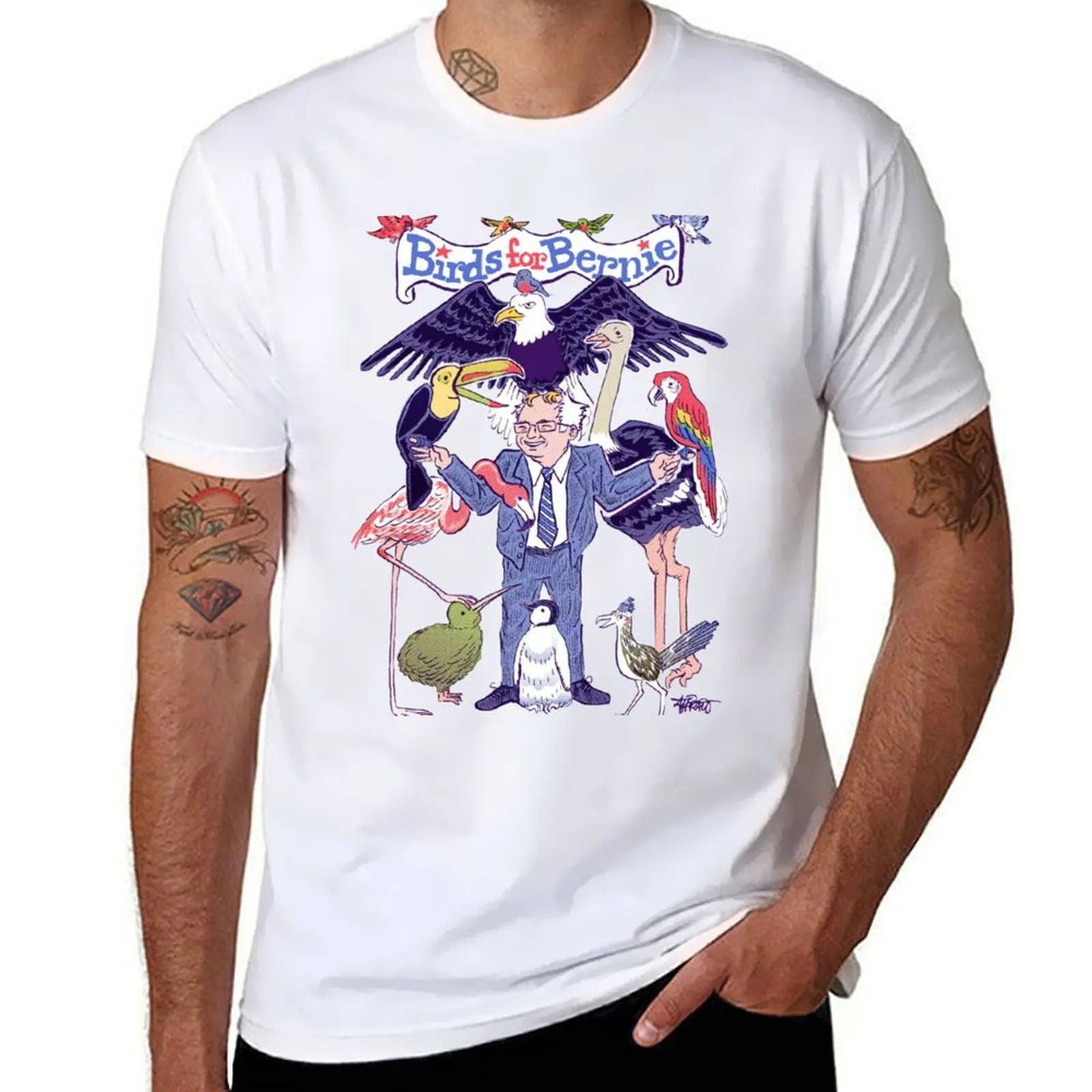 

Birds for Bernie T-Shirt t shirts for man cotton funny man t shirts for men casual T-Shirt