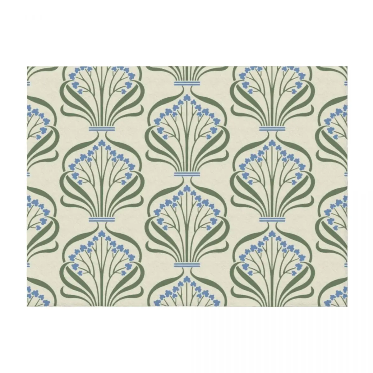 

Art Nouveau Blue Flowers Throw Blanket sofa bed Thermal funny gift Decorative Sofa Blankets