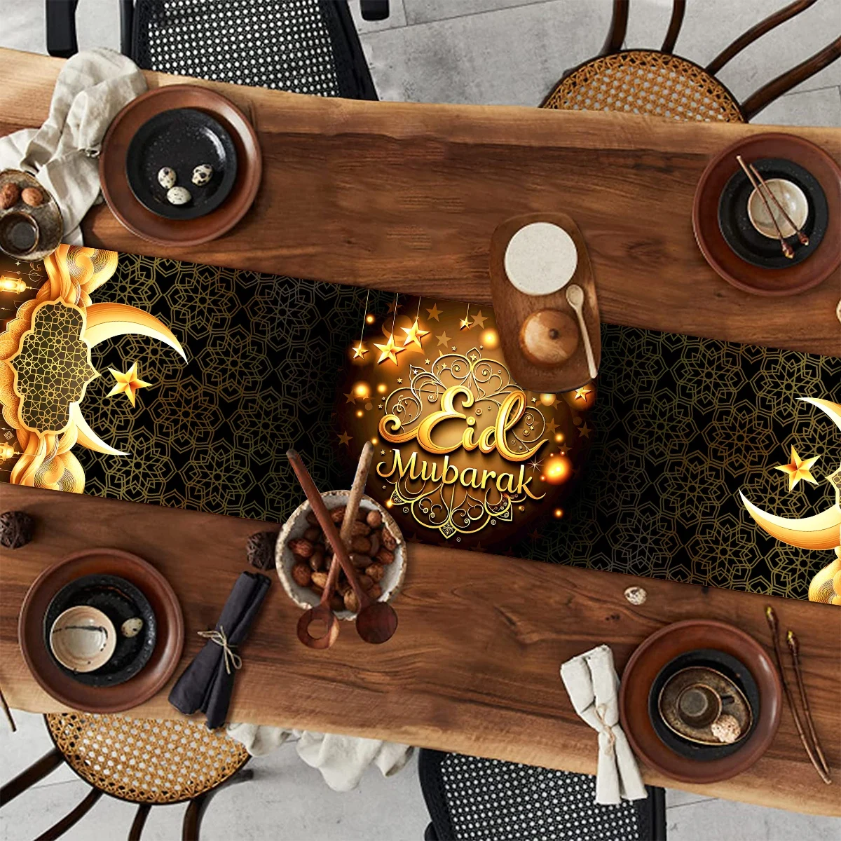 عيد مبارك مفرش طاولة رمضان مفارش المائدة رمضان كريم ديكور للمنزل 2026 حفلة إسلامية هدايا عيد الأضحى