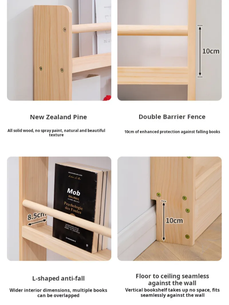 Behind the Door Solid Wooden Clipin Magazine Rack Picture Book Holder Book Rack Newspaper Rack