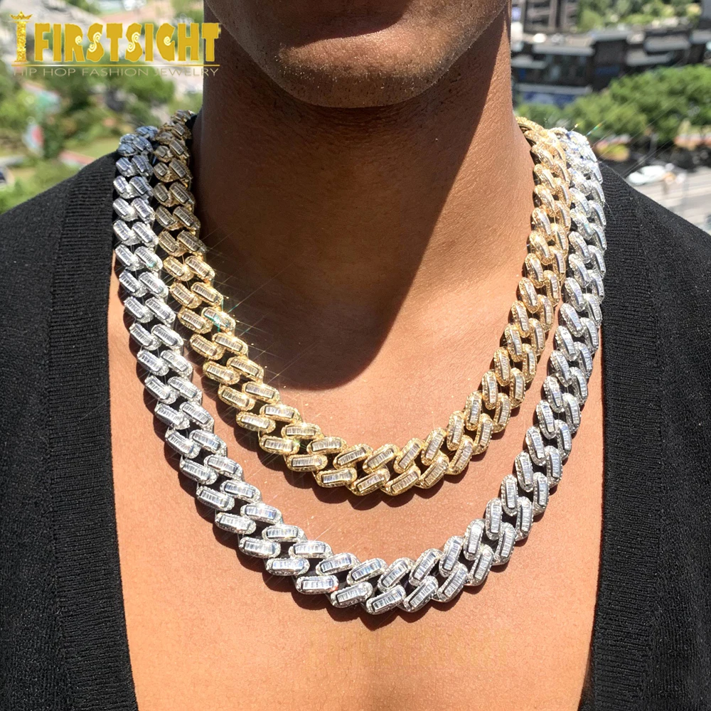 2025 New Iced Out 14MM CZ Miami Box Clasp Cuban Link Chain Necklace 5A Zircon Choker Hip Hop Fashion Women Men Jewelry