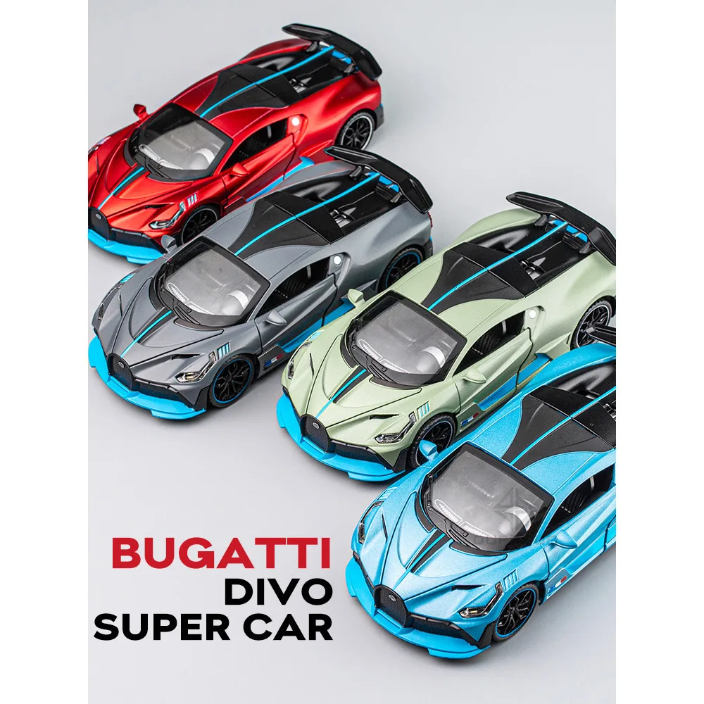 1/32 pressofusi in lega modello di auto giocattolo in metallo Bugatti Divo veicoli giocattolo modello di auto in miniatura con giocattoli leggeri