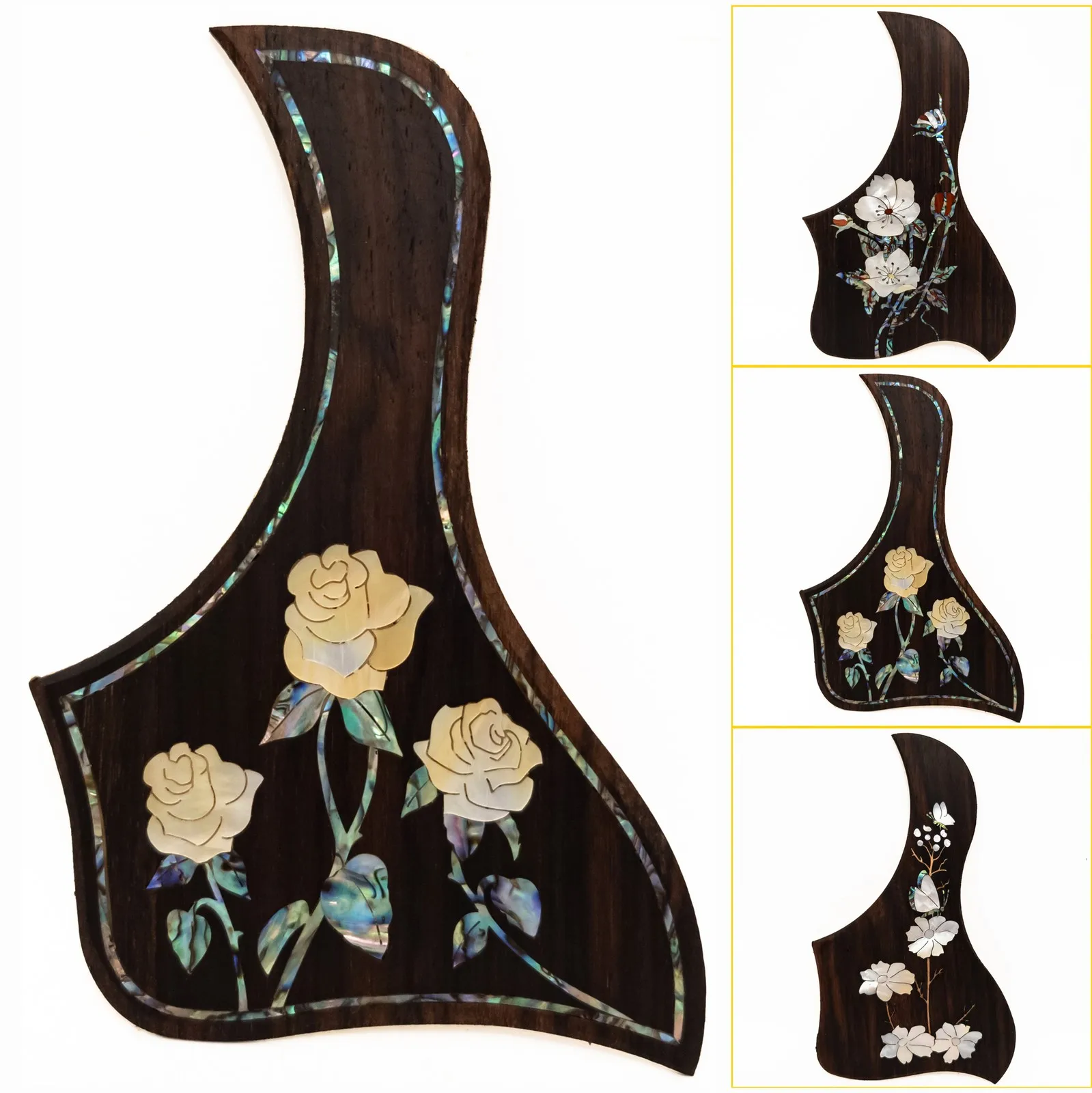 

Rosewood Abalone Inlay Guitar Pickguard 2mm for 38-41" Acoustic Guitar Scratch Plate