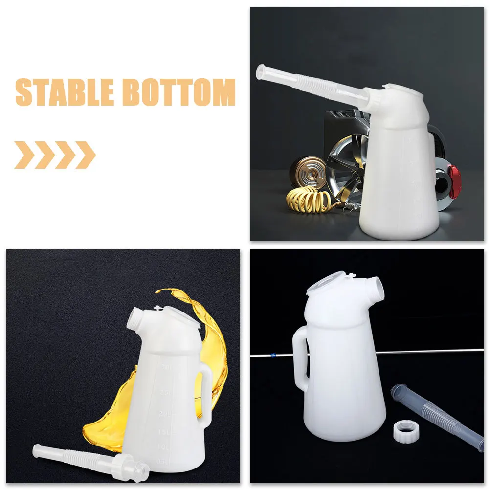 

1.2L Can Vehicle Engine Oil Bottle Car Oil Dispenser With Long Nozzle Manual Pump Durable Plastic Container For Automotive