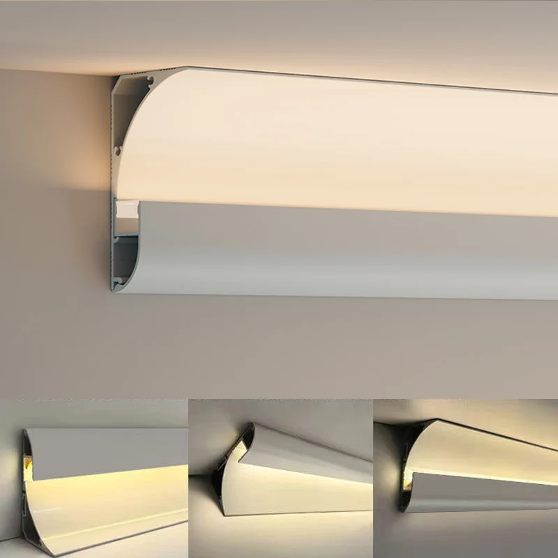 

Top Corner Aluminium LED Profile Free Open Luminous Gypsum Linear Lamps Hard Bar Strip Lighting Reflection Lights