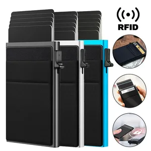 RFID Holder of Men's Credit Fine Mini Wallets Minimalist Luxury Metal Bank Id Cardholer Case Wallet for Men Cartes Choose 12 Main Sales Door Card Luxury - №8