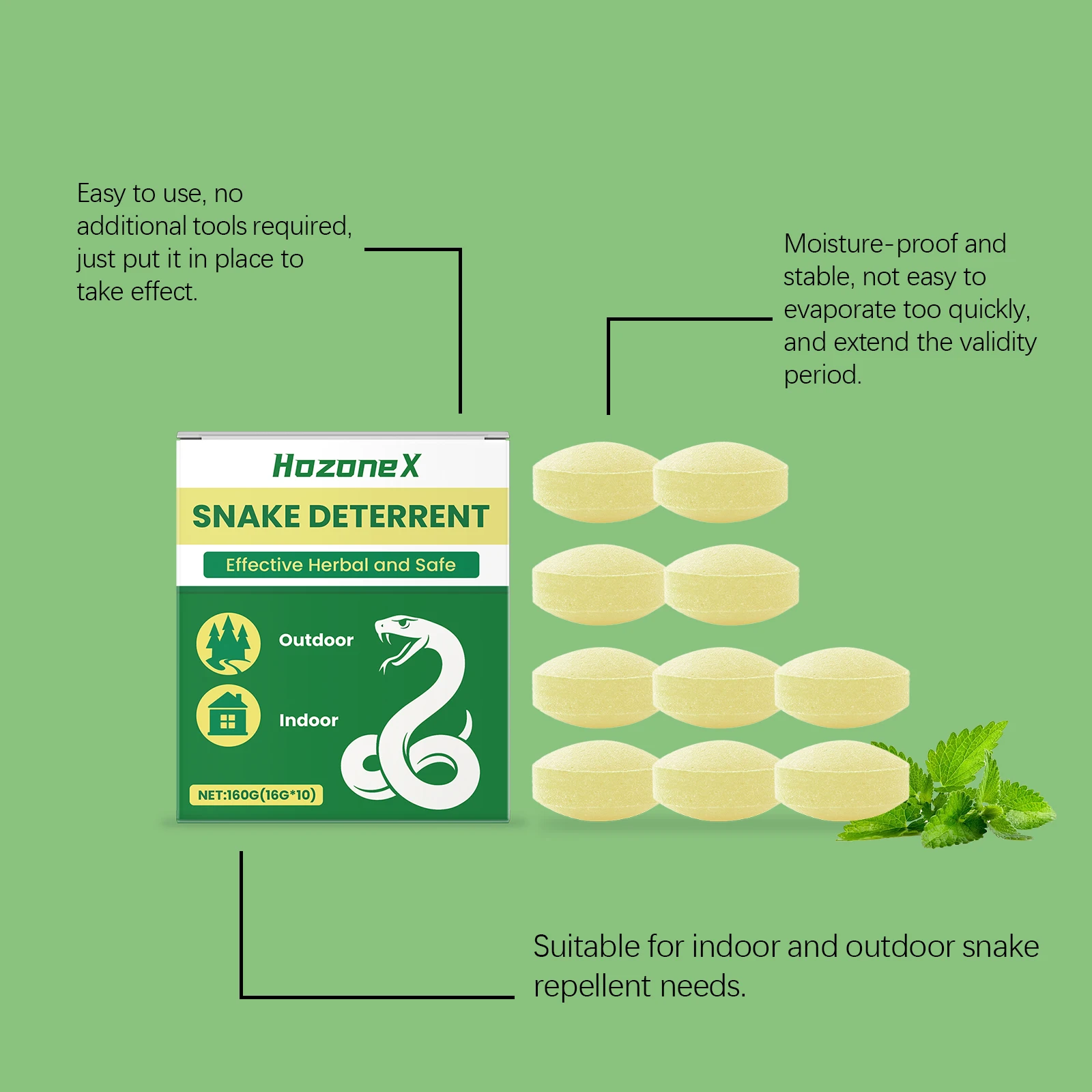 160g Snake Deterrent Set The Smell Repels Snakes and Keeps them Away Long-lasting Effect and Long-lasting Protection