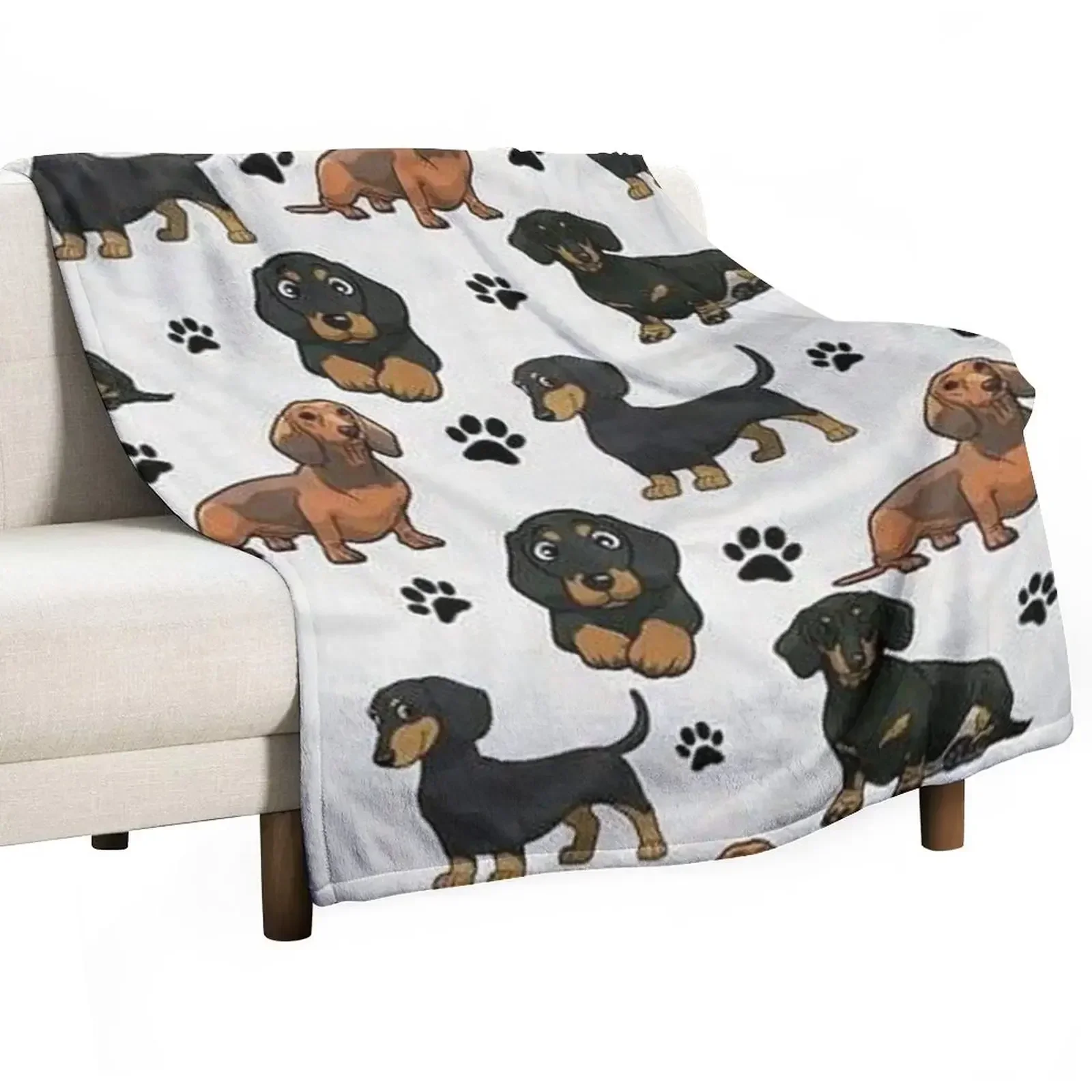 

Dachshund Dog cartoons cute Throw Blanket Single Sofa Throw Flannels Weighted Blankets