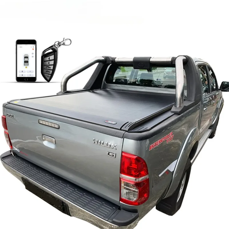 

Manufacture Pickup Accessories Roll Up Tonneau Cover Electric Roller Lid Truck Bed For Hilux Vigo 2005-2014