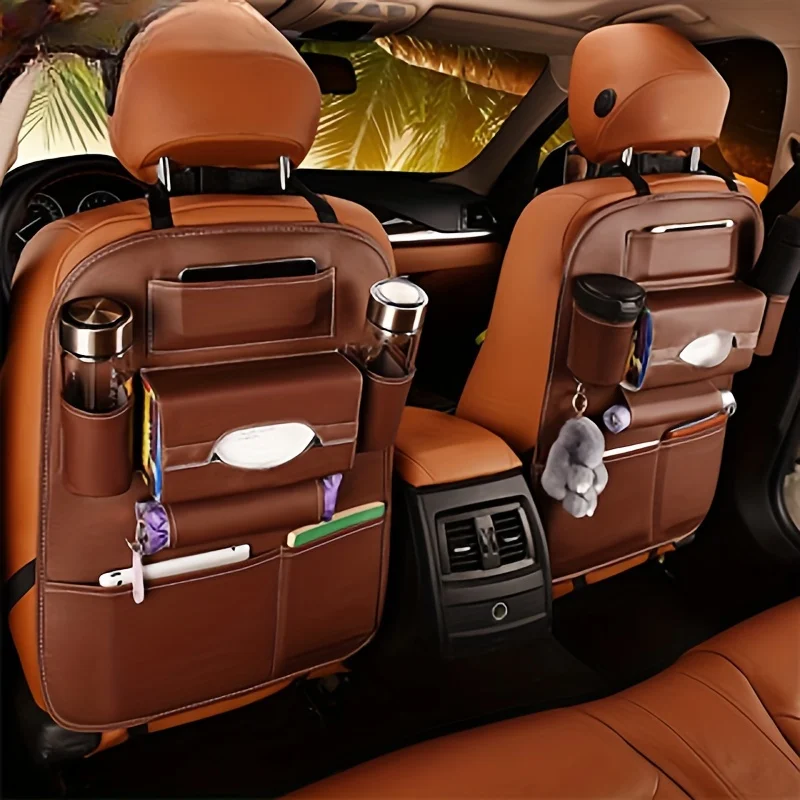 Car Seat Back Storage Bag - Multi-Pocket Storage Pouch, for Storing Water Bottles, Tissues, Mobile Phones and Umbrellas
