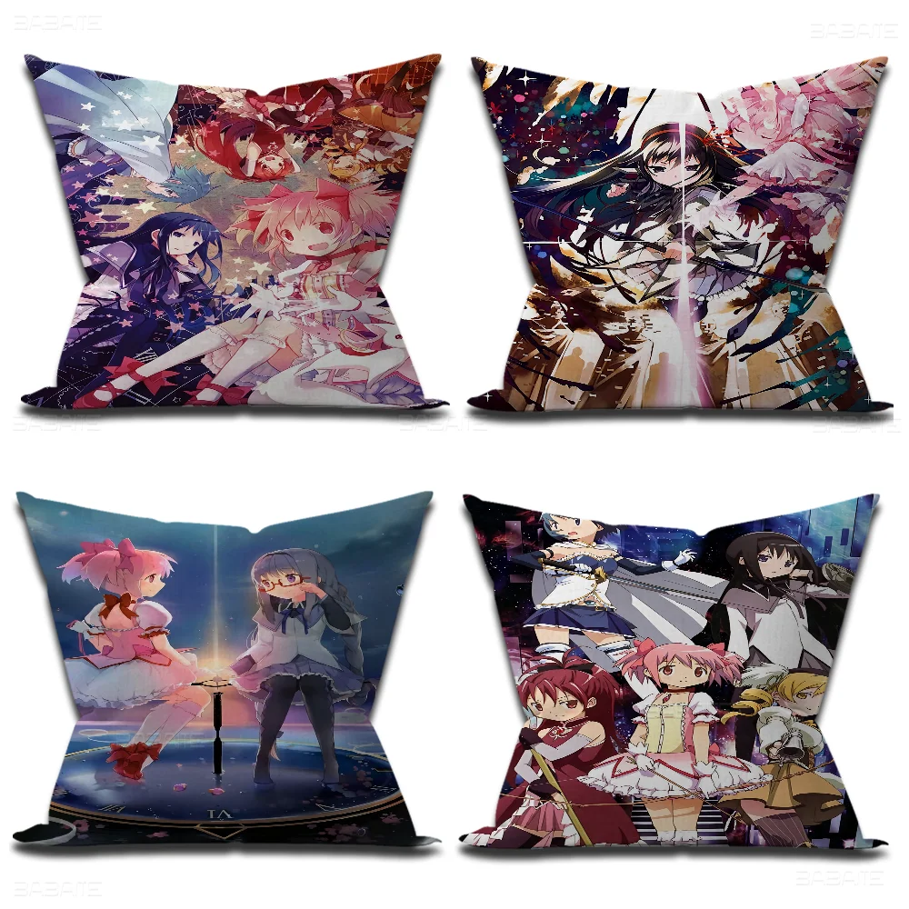 Puella Magi Madoka Magica Japanese Girls Anime Cushion Cover Pillow Cover Decor Pillowcase Printed Cushion Case For Couch