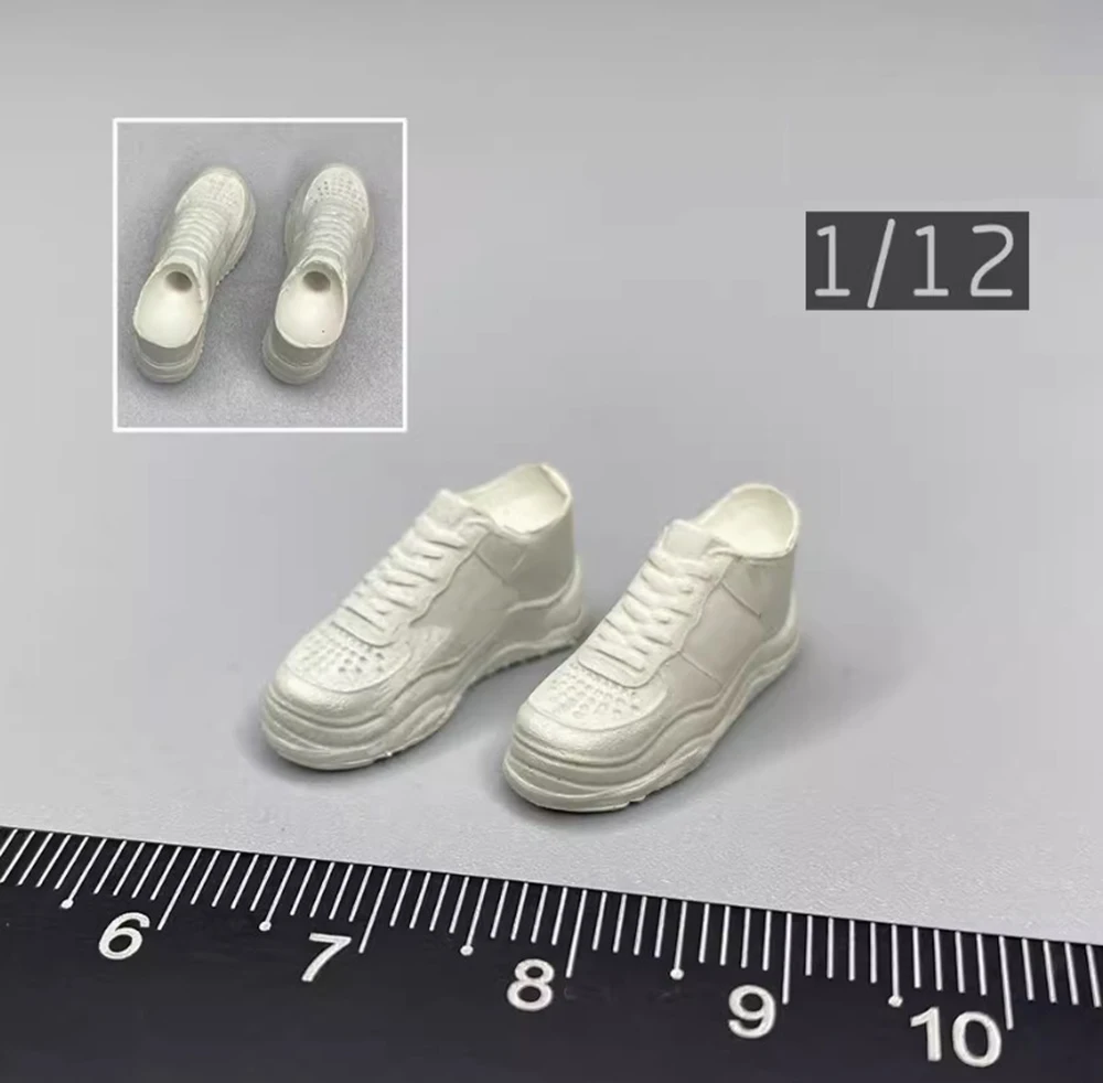 

Scale 1/12 Level 9 Tactical Soldier Doll Female Girl Duo Duo Fashion White Solid Shoe Boots For 6" Action Figure Collect DIY