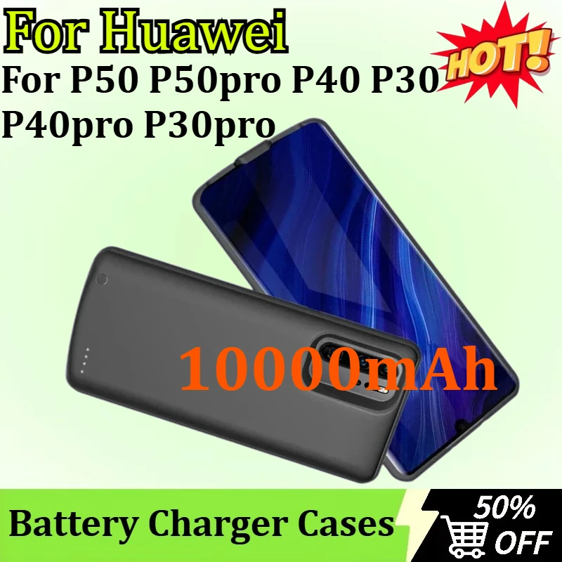 

10000mAh Battery Charger Case for Huawei P50 P50pro P40 P40pro P30 P30pro Fast Charging Power Bank Back Clip Charger Case Cover