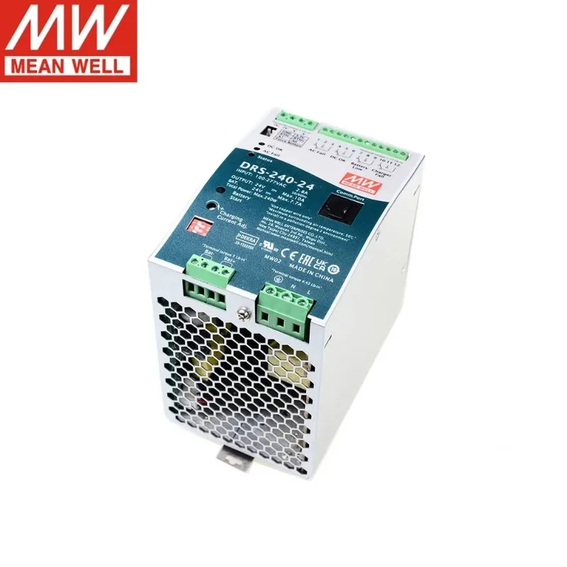 MEAN WELL DRS-240 12V 24V 36V 48V 240W AIl-In-One Intelligent Security Switching Power Supply DC OK with UPS Battery Charger