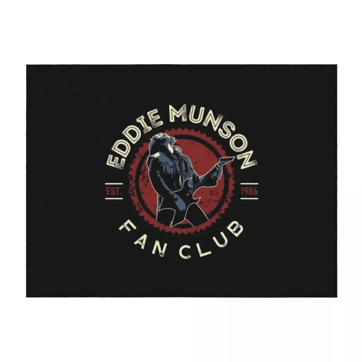 Eddie Munson Guitar Fan Club Throw Blanket Vintage Plaid on the sofa decorative bed plaid Blankets