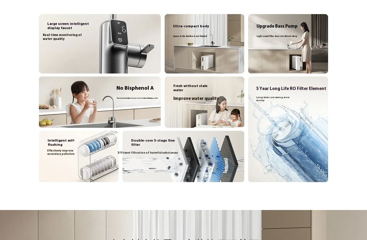 

800G Direct Drinking Reverse Osmosis Filter Kitchen Water Purifier MR852-C CN Version MiJia Water Purifier