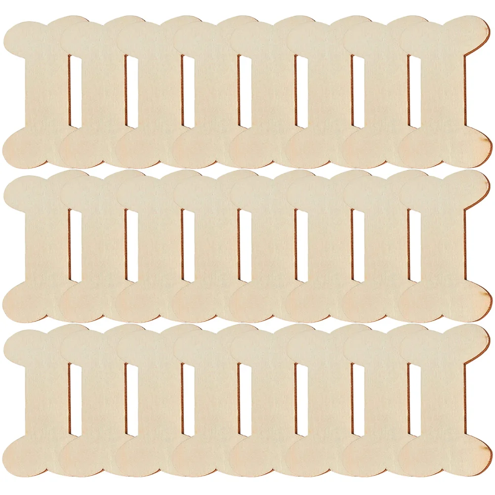 

40 Pcs Wood Chip DIY Gift Dog Bone Shape Pet Decoration Painting Miniature Crafts Unfinished Wooden Tags For Sewing Accessories