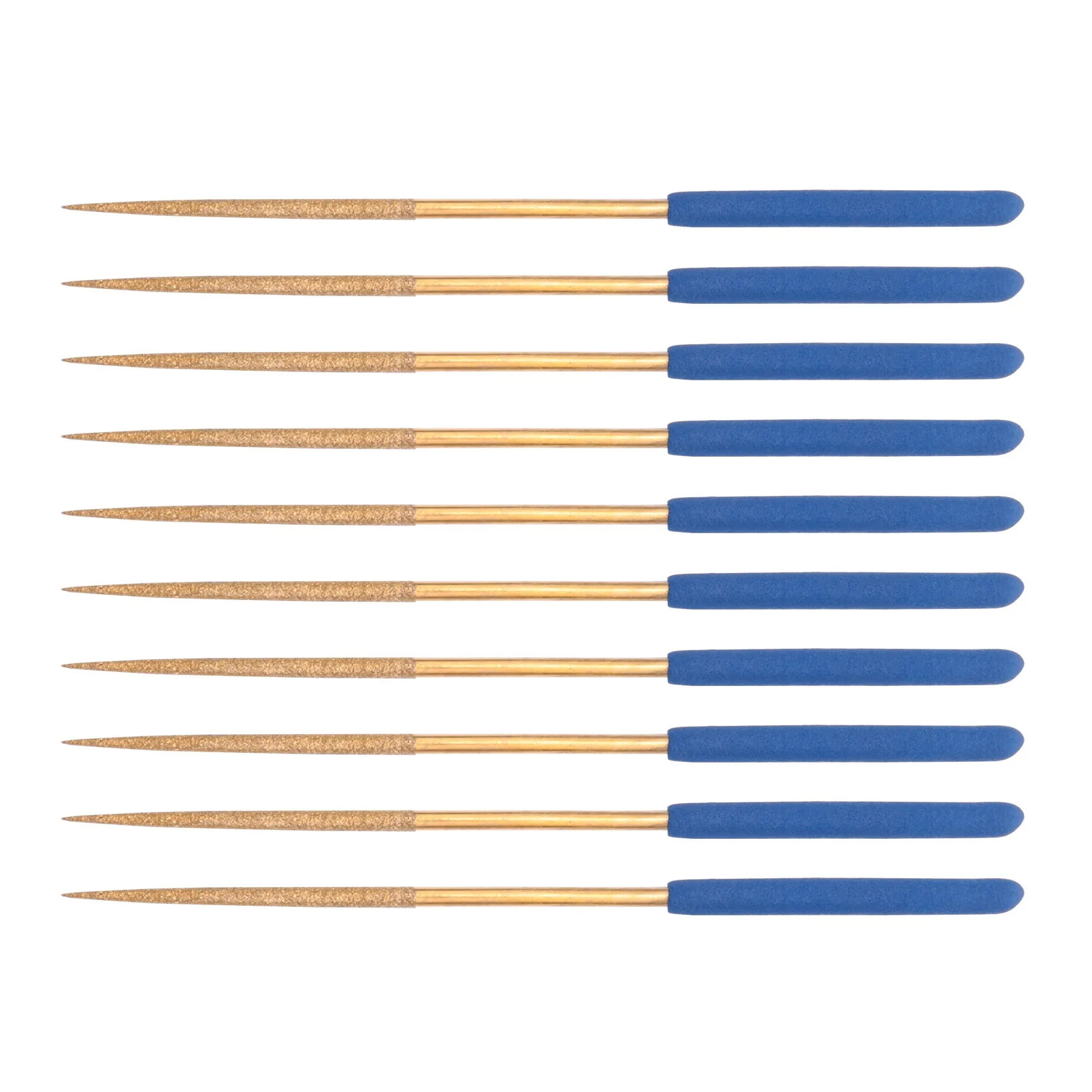 

A19F-Diamond Needle File Set 3Mm X 140Mm, Round Files Titanium Coated Tools For Metal Wood Stone Glass, 10Pcs