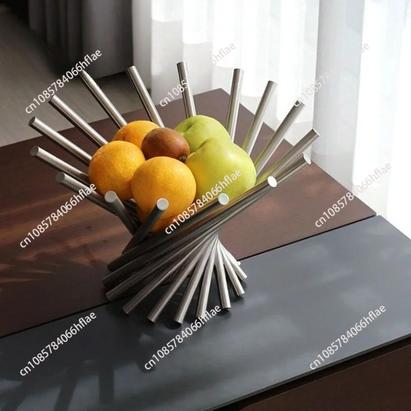 Stainless Steel Fruit Basket Tray, Durable Rust‑Resistant Fruit Storage Tray for Living Room Restaurant Party Food Serving