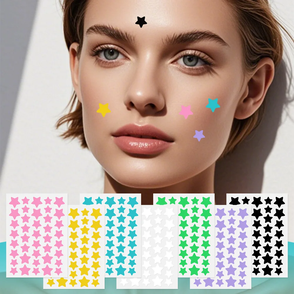 40pcs/120pcs Colorful PE Pimple Patches Cute Star Shaped Pimple Cover Sticker Invisible Pimple Cover Removal Pimple Patch