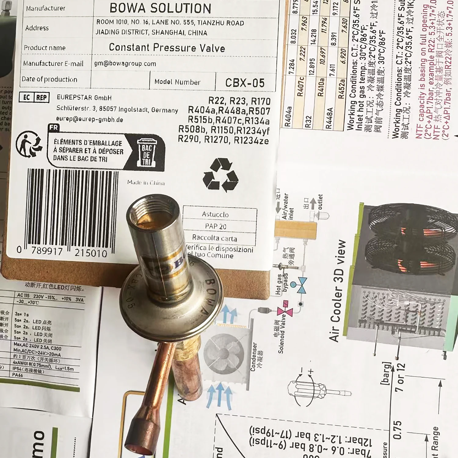 Автоматический расширительный клапан вместе с регулятором давления испарения и TEV предоставляет полное решение дроссельной заслонки для мороженого.