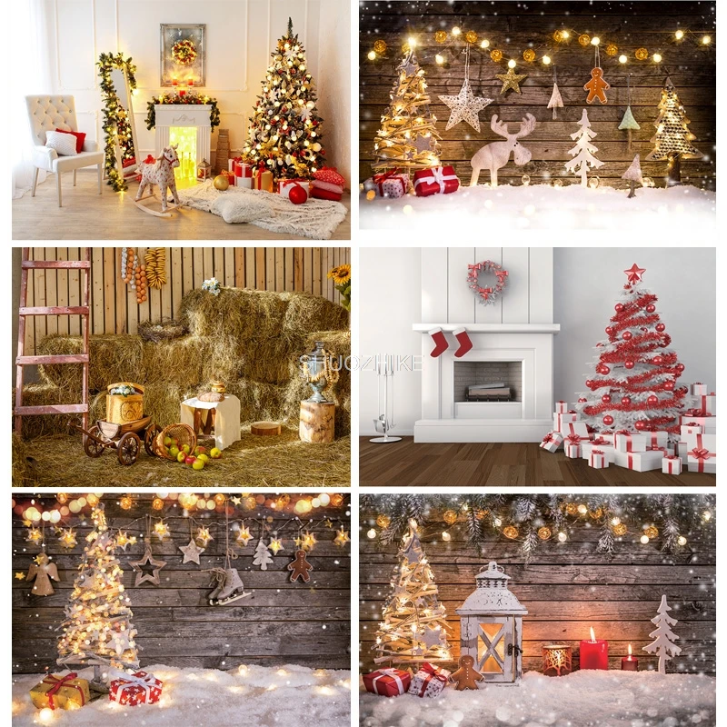 

Christmas Photography Background Snowman Christmas tree Portrait Backdrops For Photo Studio Props YXX-92