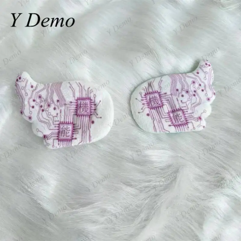 Y Demo Techwear Functional Letters Striped Hairclips Cyber Printing Fuzzy Hair Accessory Pin