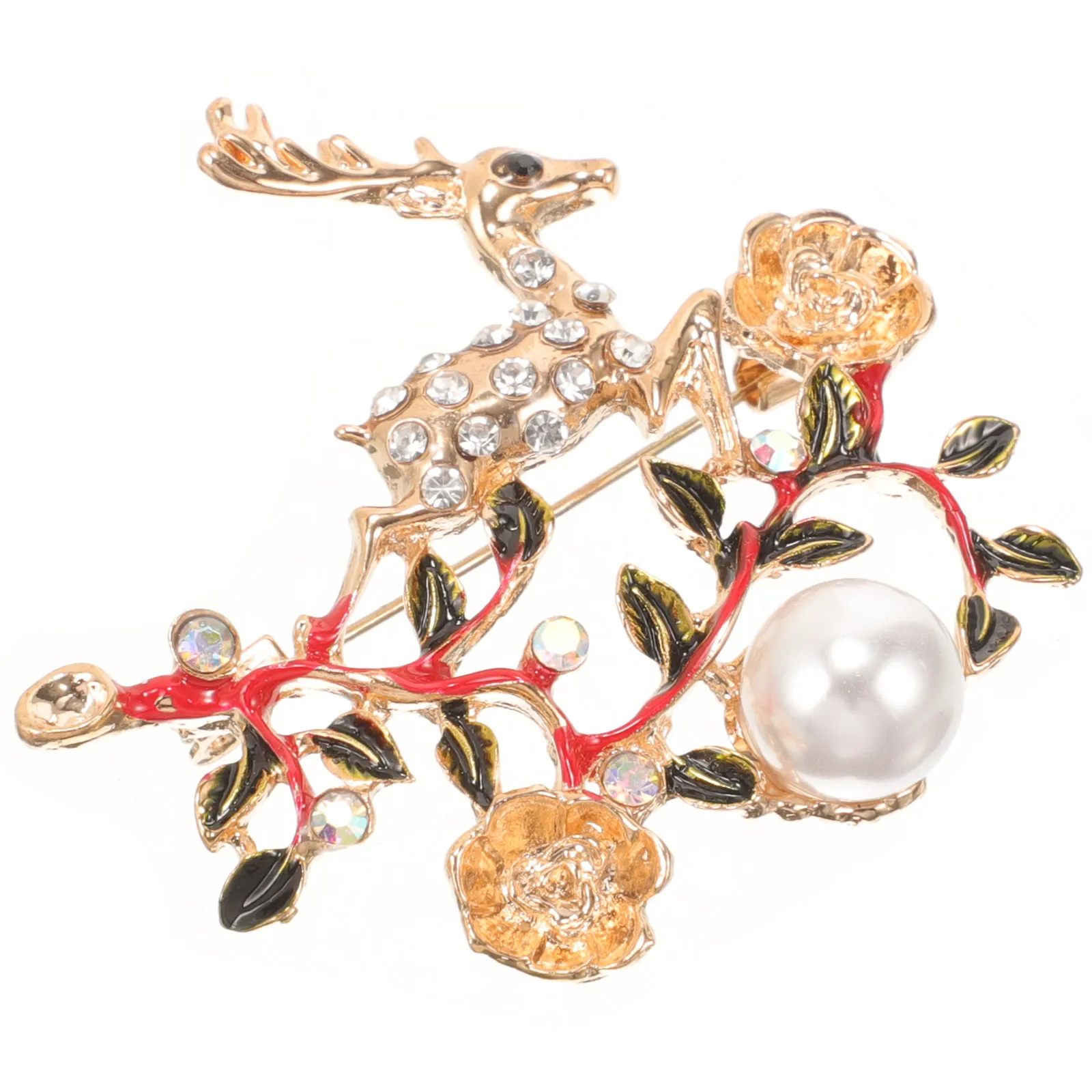 

Stylish Christmas Brooch Pin Cute Cartoon Elk Design Brooch for Clothing Accessories Holiday Party Outfit Women Gift