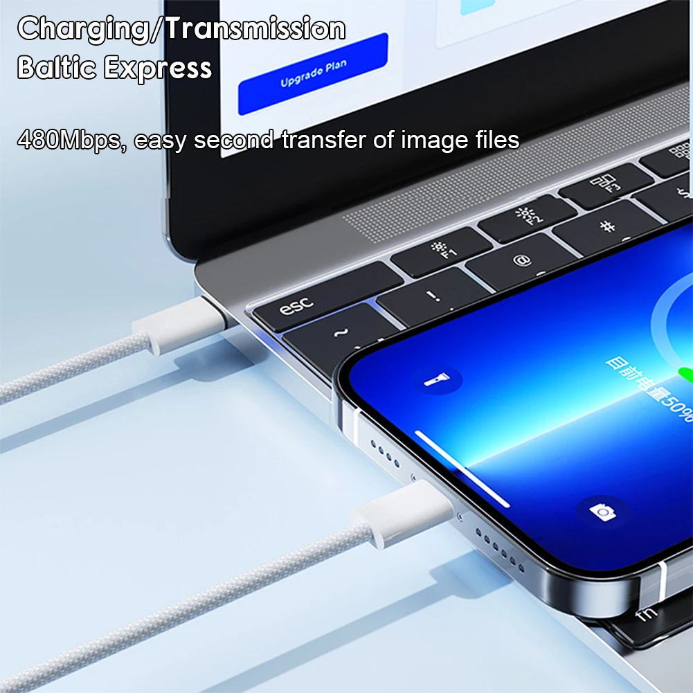 

Braideds Dual Type-C Charging Cable Heavy Duty High Speed Charging Cord For Mobile Phones