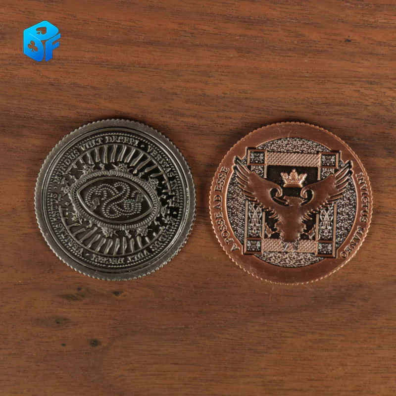 Ellusionist Artifact Coin - Rev 2 - Dollar Size  and half dollar size- Copper silver - Magic Tricks magic props