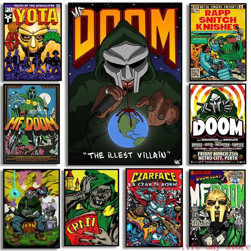 MF Doom Madvillain Album Poster – Retro Ästhetische Rap Musik Wandkunst Leinwanddruck Home Decor