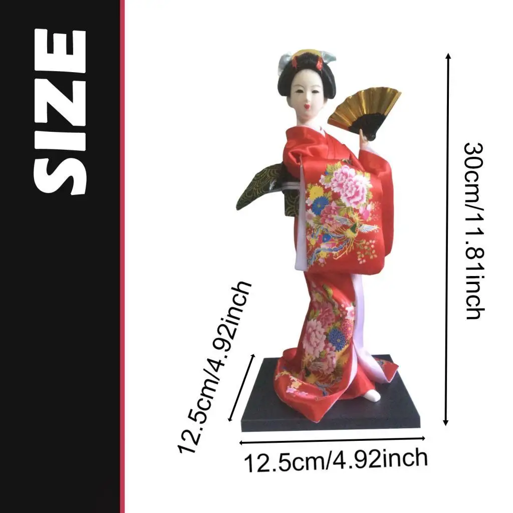 Japanese Geisha Kimono Doll Girl Statue Home Table Decoration Handicrafts Gift Figurine for Desk Bedroom Living Room Shelf