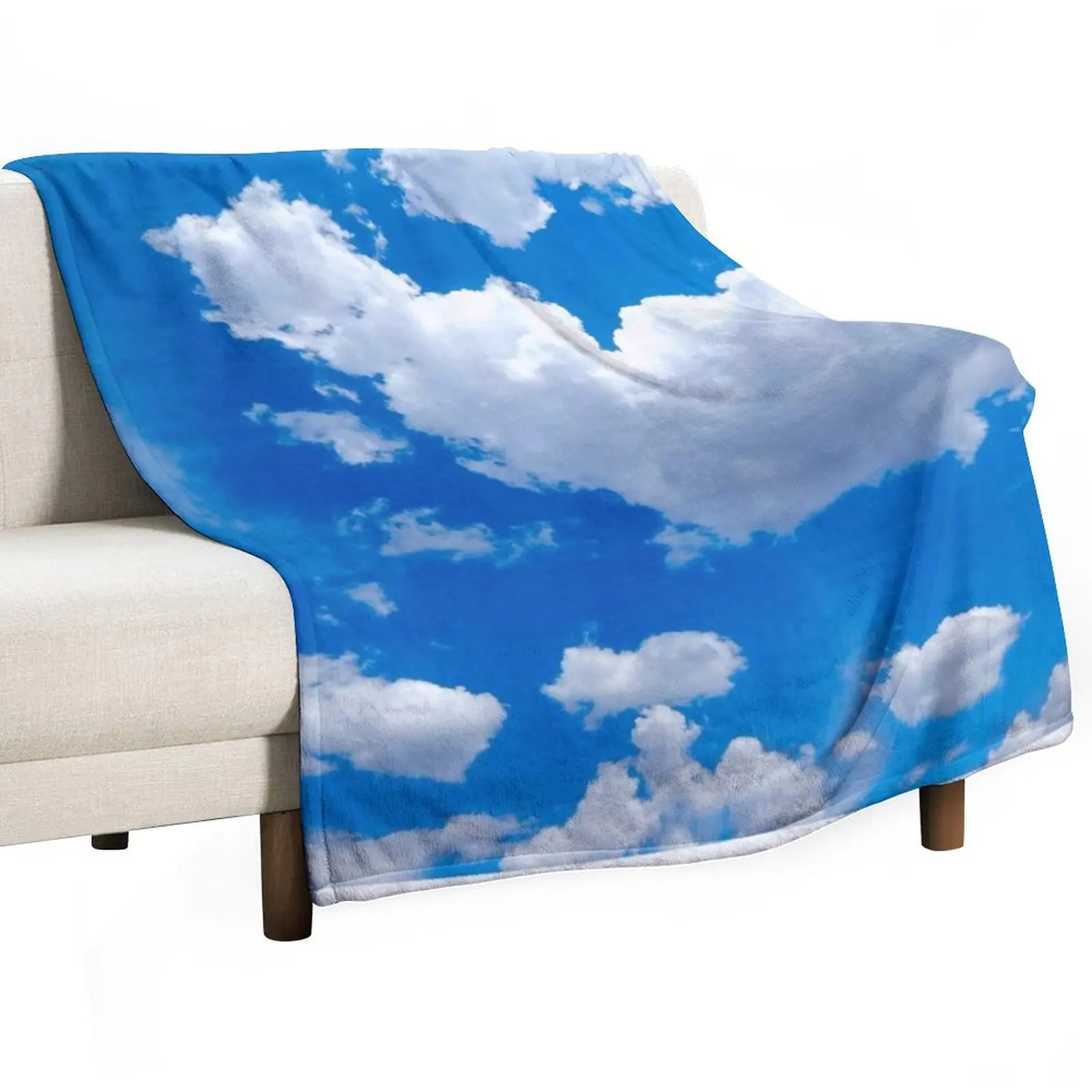 blue sky and clouds Throw Blanket Hairys Hairy Luxury Brand Luxury Designer Plaid on the sofa Sofa Quilt Blankets