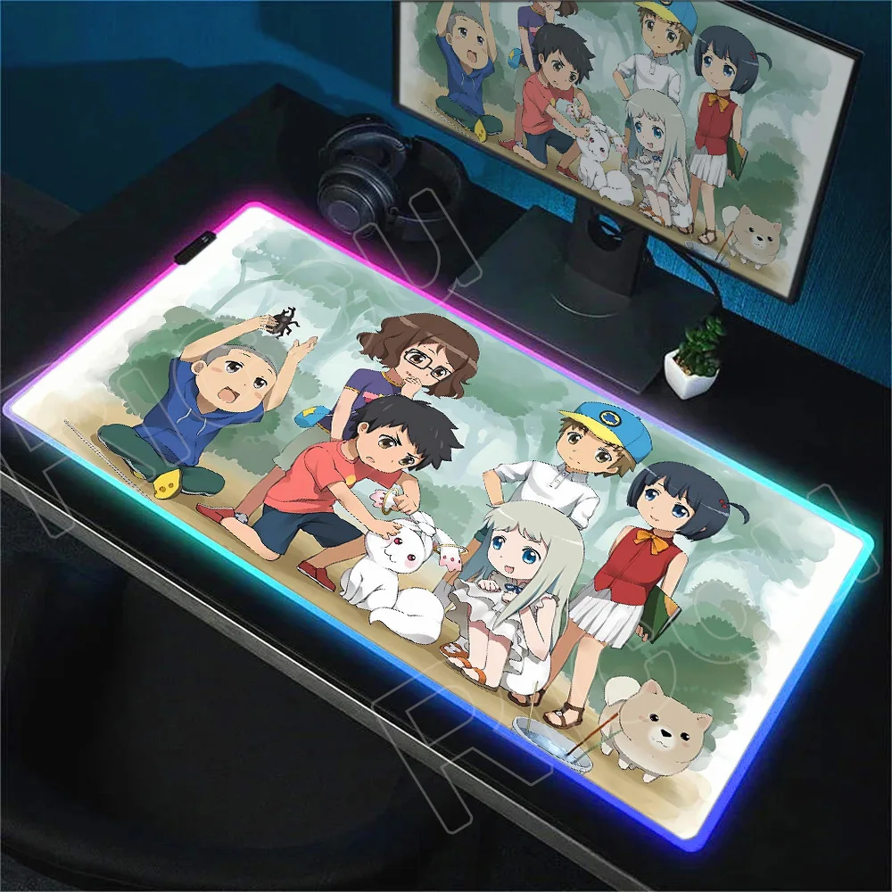 

RGB Honma Meiko Desk Mat Anime Ano Hana Laptop Gaming PC Mouse Pad LockEdge 1000x500mm Playmat Office Computer Keyboard Mousepad