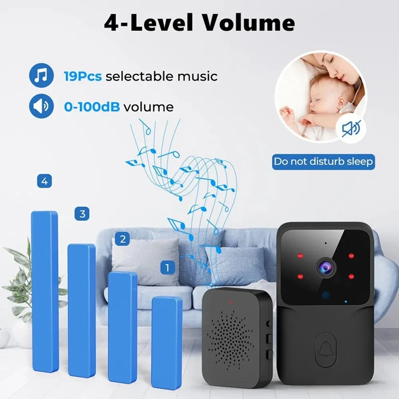 Wifi Doorbell Home Tuya Wifi Wireless Doorbell DC AC Battery Powered Camera Bell With Alexa Google Doorbell Camera