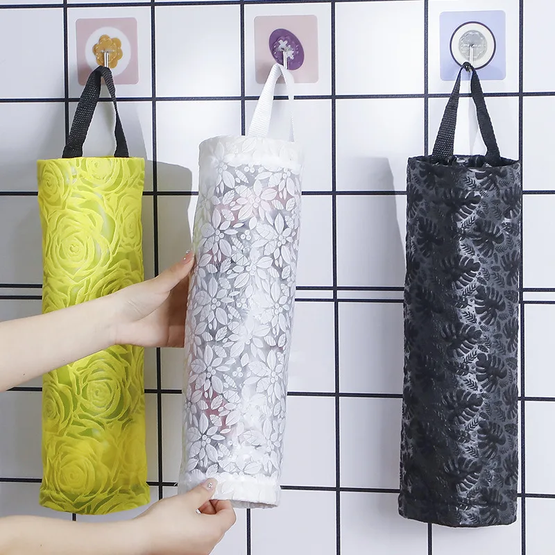 Hanging Garbage Bag Storage Bag Kitchen Dispenser Garbage Wall Mounted Grocery Holder Home organizers storage accessories