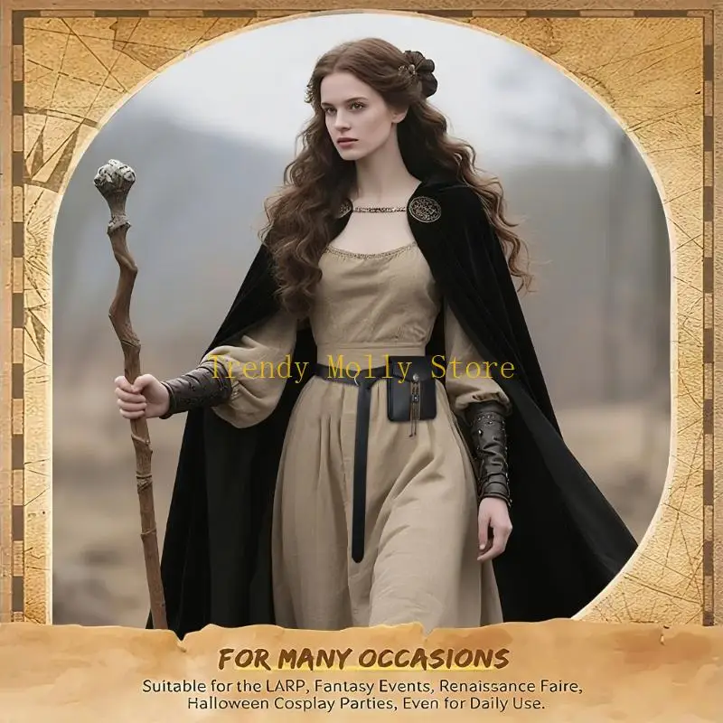 N5KB 르네상스 바이킹 의상 액세서리, 중세 해적 가죽 벨트 스커트 하이킹 할로윈 르네상스 코스프레 의상