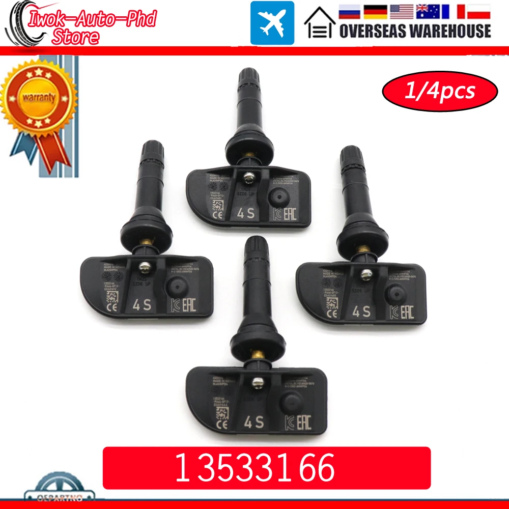

13533166 TPMS Tire Pressure Sensor Monitor System for Chevy Silverado 1500 Tahoe GMC Yukon XL Cadillac Escalade ESV 21-24 433MHz